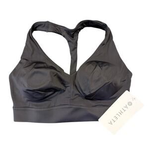 NWT Athleta Yin Bra, Black, 34D/DD, V-Neck T-Back Sports Bra Support